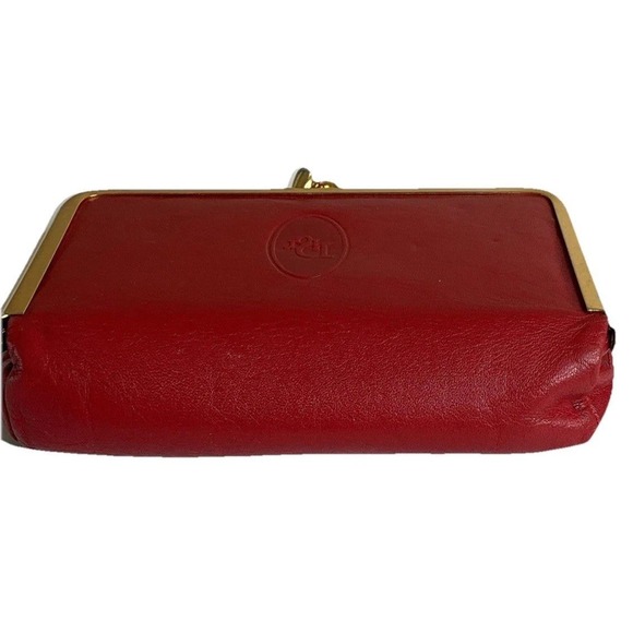 RARE Vintage Dior Red Leather Kiss Lock Mirrored Lipstick Makeup Wallet Case - Picture 5 of 16